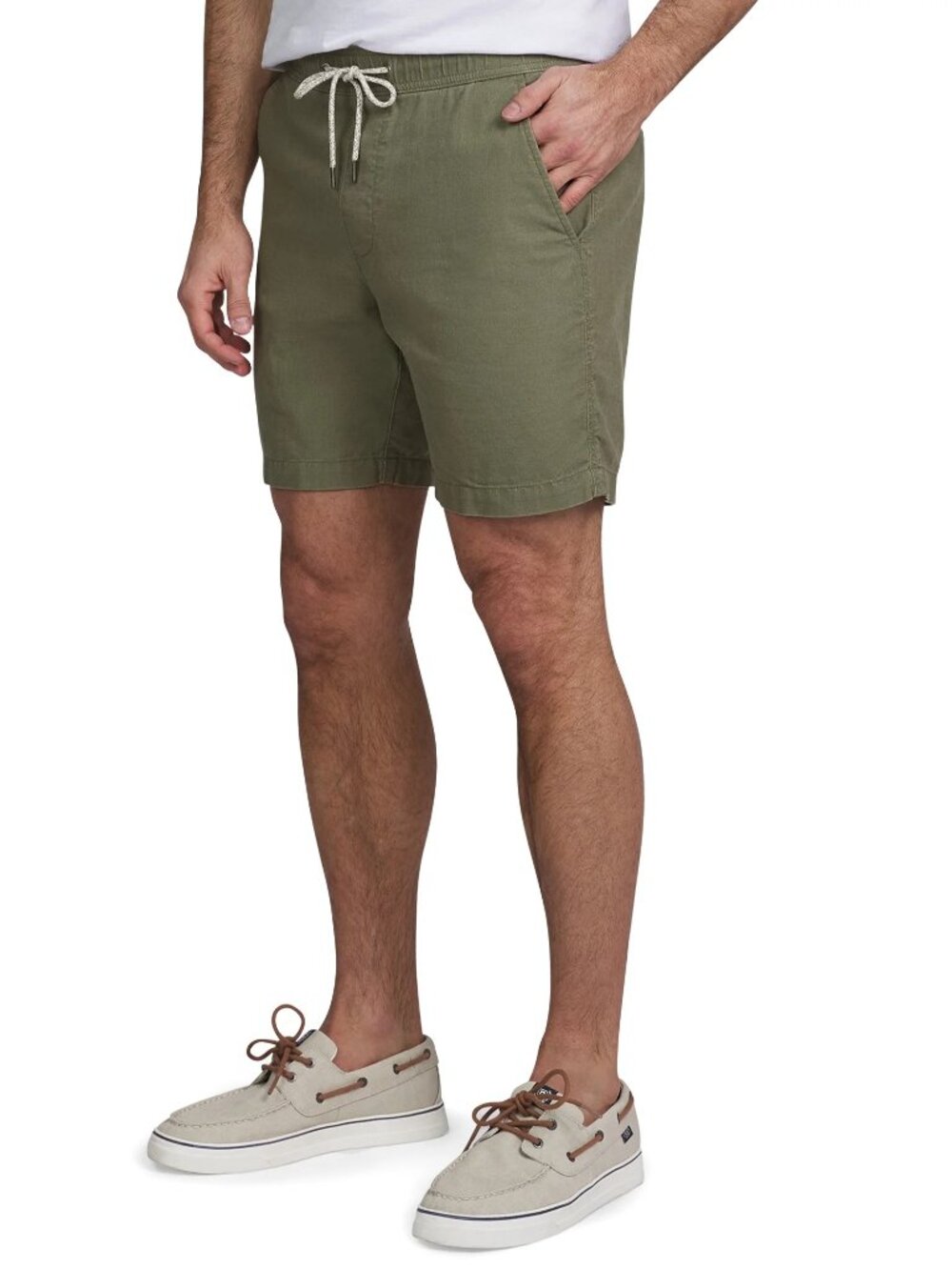 New Men's Chaps Seacoast Wash Shorts Size L 7" Dusty Olive MSRP $65